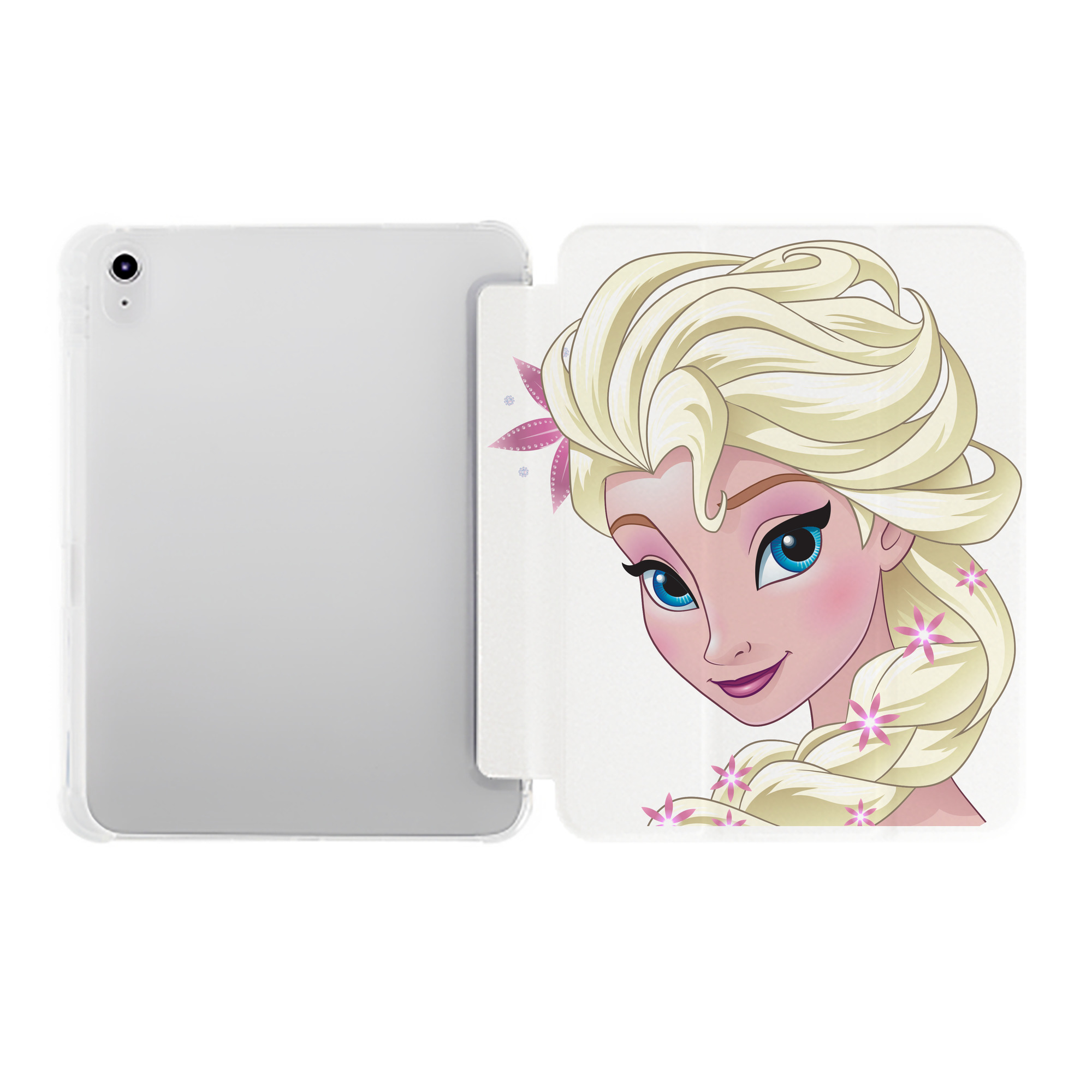 （画像用） アナと雪の女王 アンナ エルサ Frozen Anna Elsa IPad ケース ペン収納付き 三つ折りスタンド PUレザー×シリコン 対応機種9.5/10.5/10.9インチ